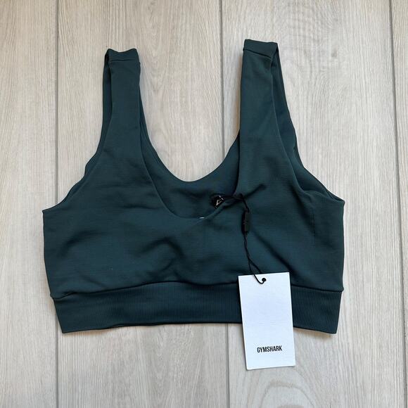 NWT Gymshark Breeze Obsidian Green lightweight seamless sports bra small - Picture 3 of 4